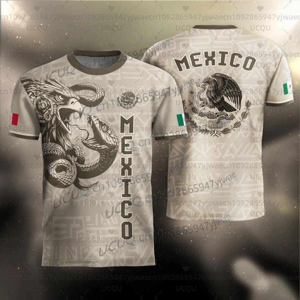 2026 Men's Women's Mexico National Flag Print Short Sleeve T-shirt 3D Print Tees Outdoor Jersey Sports Casual Tops