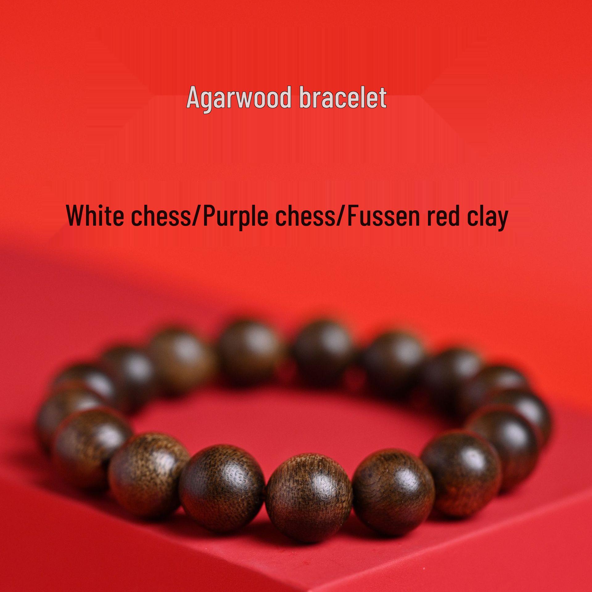 Nha Trang Agarwood Bracelet: Natural White Qi/Purple Qi/Phu Son Red, Jade-Like Sinking Water, Single Circle Nha Trang Purple Qi