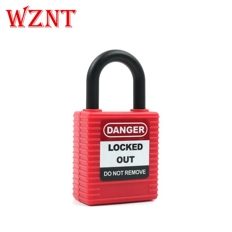 25mm 38mm 76mm Steel Nylon Cable Safety Lockout Key Operated Padlock CE ISO Certified WZNT Brand