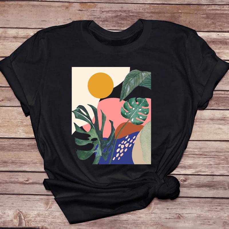Clothes For Women Cartoon Kawaii Ladies Short Sleeve Casual Summer Print Female Clothes Fashion Tops Tshirt Natural Scenery