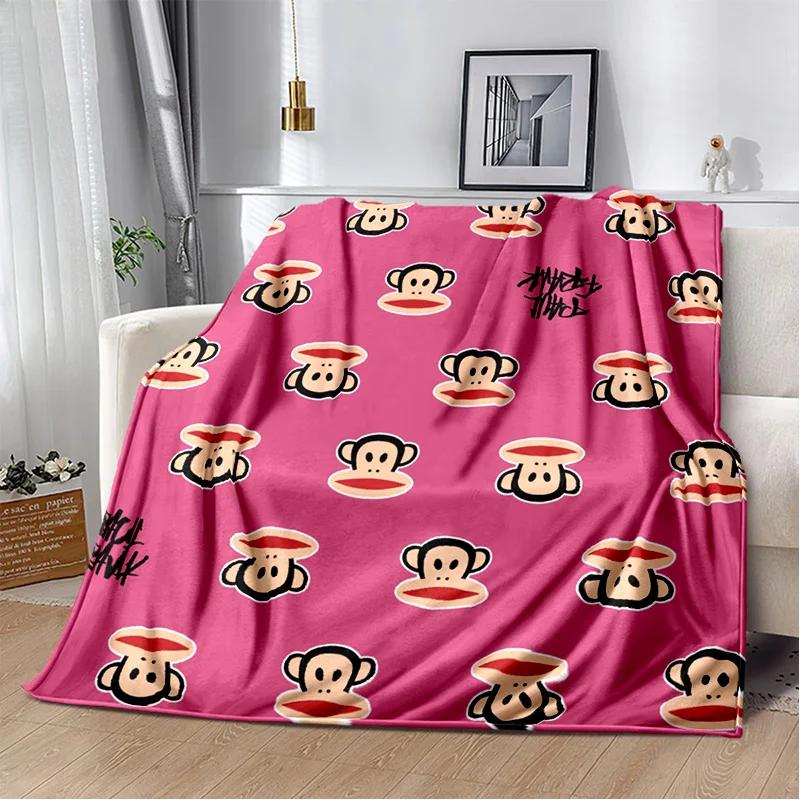 P-Paul Frank-k Flannel Portable Blanket for Children's Picnic in Living Room Bedroom Sofa Bed Ideal Birthday Gift