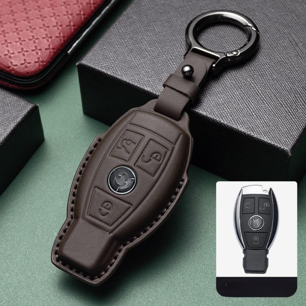 Leather Key Cover for Mercedes C260L GLA GLC300L GLE E300L A200L S Class Car Accessories
