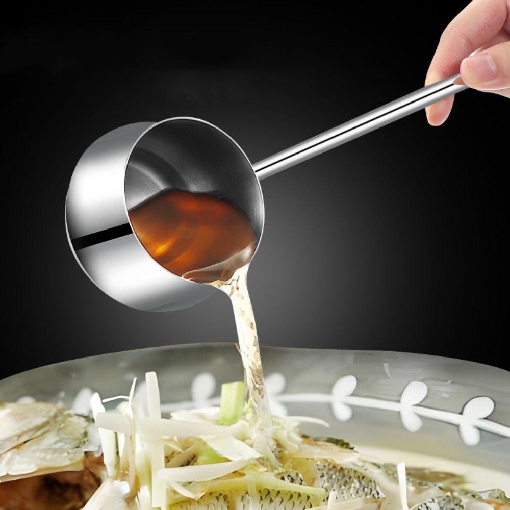 Thickened Oil Splashing Small Pot Special Flat Bottomed Pan Oil Pouring Spoon Kitchen