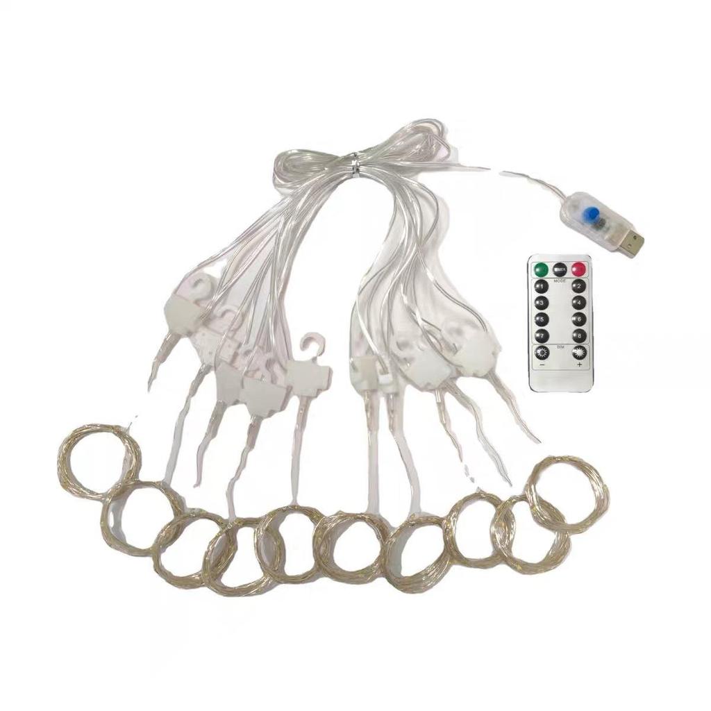 3x3m USB Remote Copper Wire Curtain Lights for Bedroom & Christmas Décor