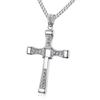 Collana con Ciondolo Croce in Acciaio Titanio da Uomo Catena Scatola Opzioni Oro Nero Rosso 51-80cm Regolabile Stile Ins Dichiarazione Audace