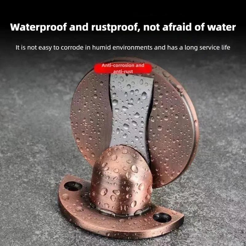 Punch-Free Invisible Magnetic Door Stopper: Stainless Steel Windproof Mechanical Self-Locking Door Stop for Home Safety