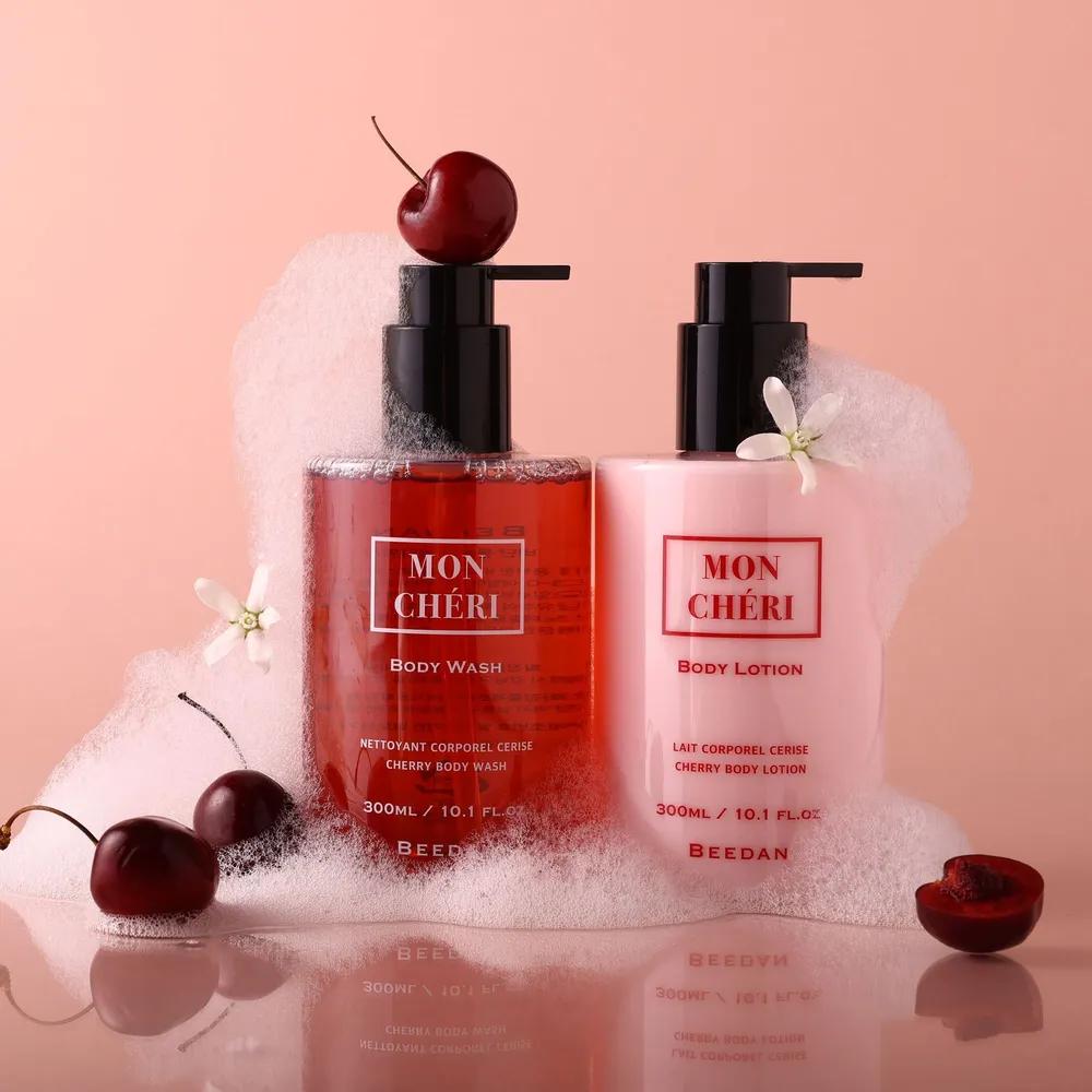 MON CHERI Luxury Cherry Body Wash 300ml & Body Lotion 300ml Duo
