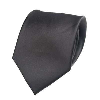[ALABANZA] Black Silk Necktie (Black B - Regular Width)