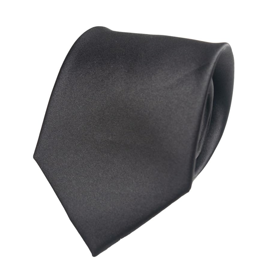 

[ALABANZA] Black Silk Necktie (Black B - Regular Width)