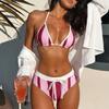 High Waist Bikinis Sexy Women Swimsuits Female Swimwear Striped Bikini Set Bathing Suit Swimming Suits Beachwear Biquini