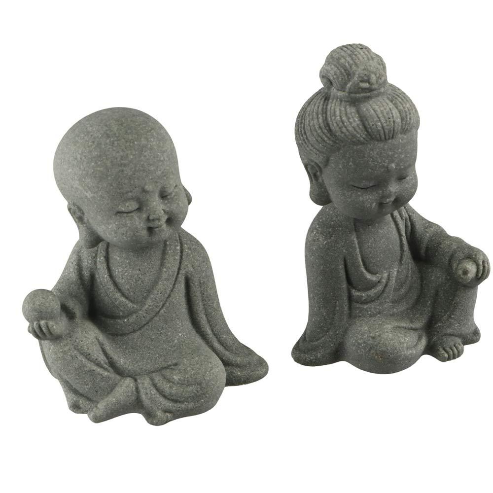 Sandstone Buddha Tea Pet Mini Little Monk Figurine Aquarium Buddha Statues  Desktop