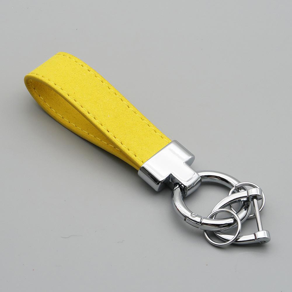 Laser Custom Logo Keyring Box Set Gift Personalized Name Number T Buckle Suede Leather Keychain Bag Car Key Chain Men’s Women‘s
