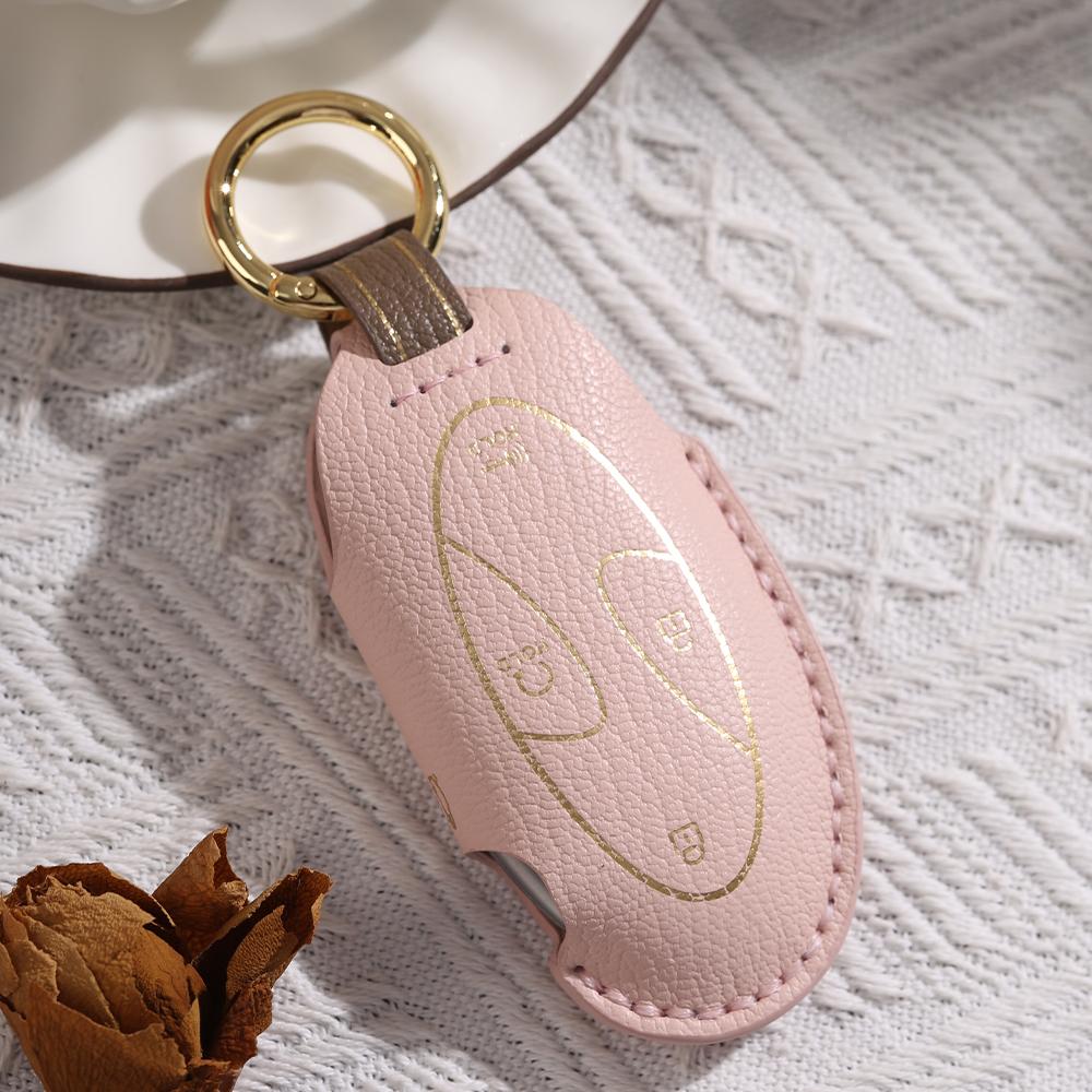 5 7 Bottons Leather Car Key Case Fob Cover For Hyundai Ionic 6 Grandeur Gn7 Kona Ev Accessories