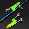10 Stück Tragbarer Angelbissalarm Leuchtender Indikator Professioneller Grüner Elastischer Clip Alerter Sensor für Rute