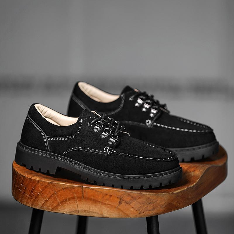 Buty retro buty Martin styl brytyjski duży nosek skórzane buty niskie buty codzienne prawdziwa skóra krótkie buty Z