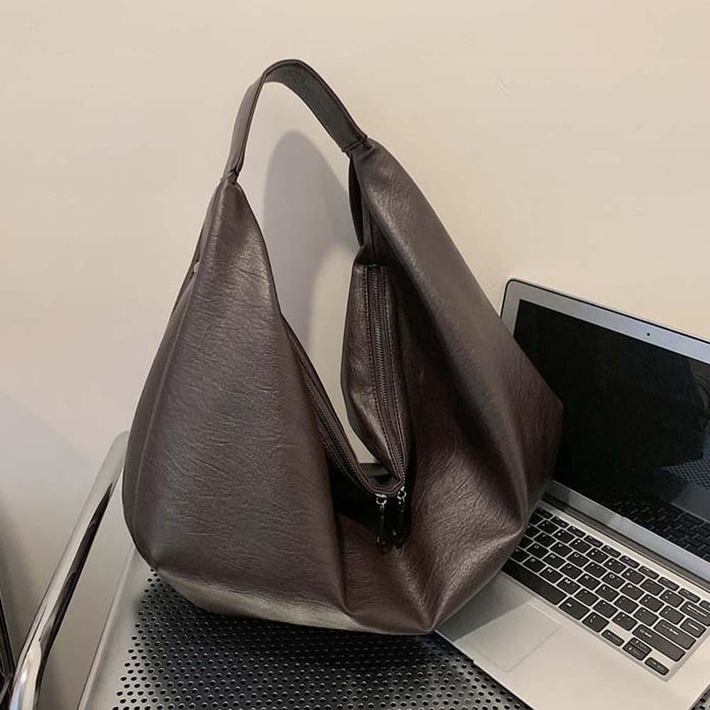 Retro PU Dumpling Bag Japanese Style Tote Bag Shoulder Bag Versatile Commuting Handbag  Shopping