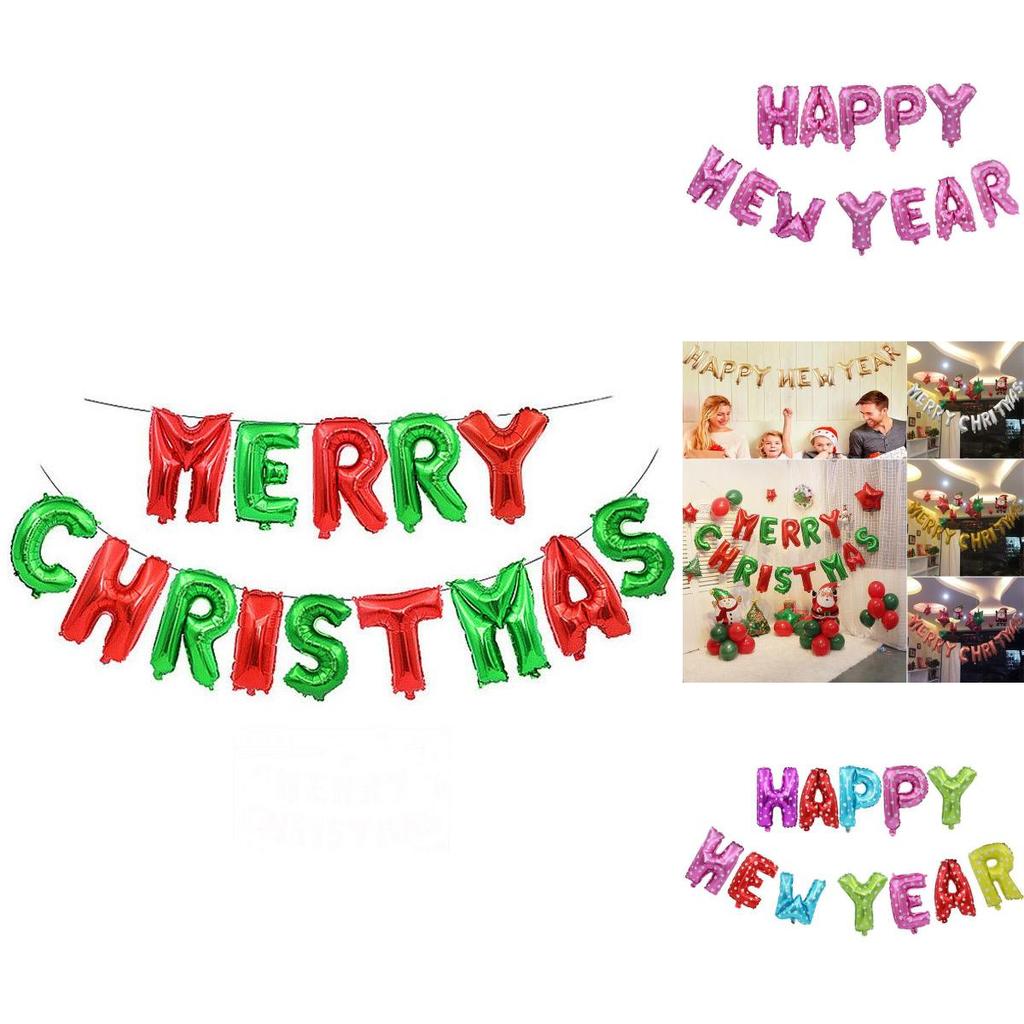 Extra Large Merry Christmas Balloons And Happy New Year Banner For Home Decoration