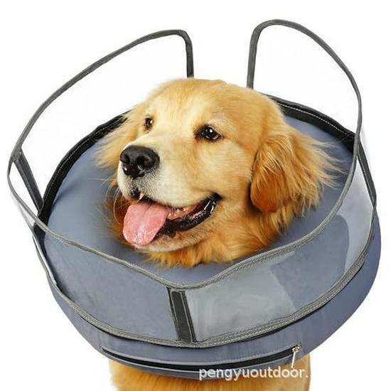 Adjustable Inflatable Elizabethan Collar for Medium to Large Breeds - Removable, Washable, Soft, and Breathable Cover M - Diameter 25-32cm