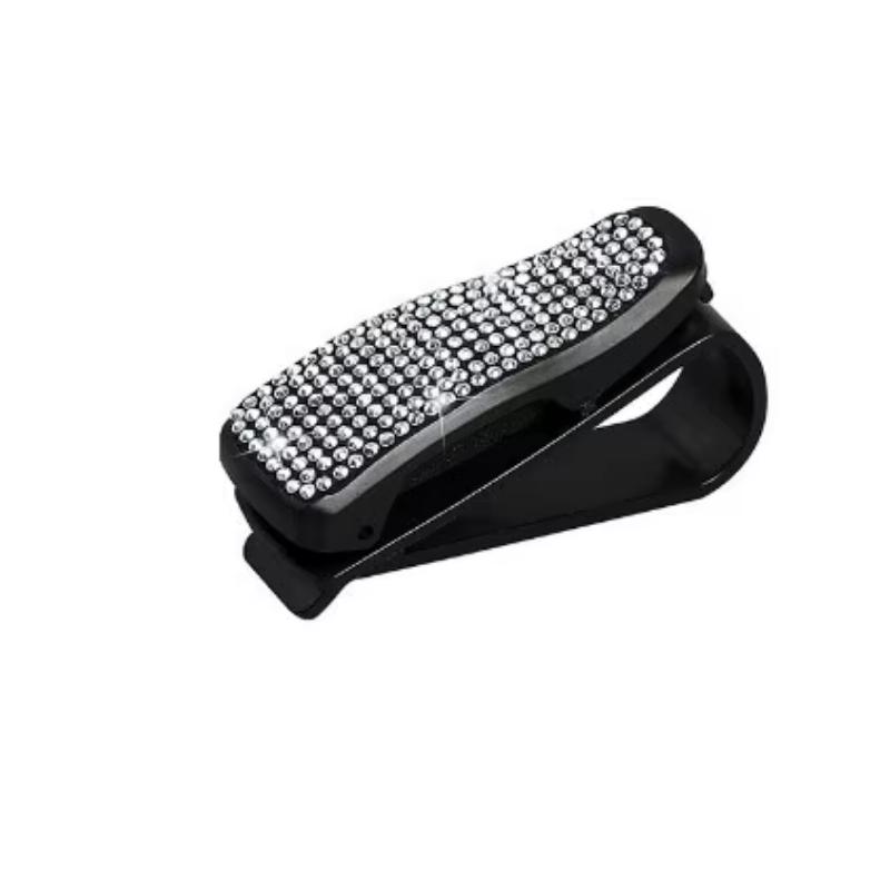 Car Diamond Glasses Holders Sun Visor Sunglasses Eyeglasses Stand With Ticket Card Clip Auto Interior Decoration Accessories