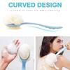 2 IN 1 Loofah Back Body Bath Brush with Bristles and Back Scrubber with Curved Long Handled for Skin Exfoliating Bath, Massage Bristles Suitable F