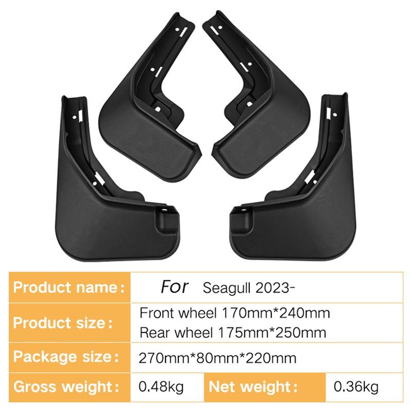 4 Stück Auto Schmutzfänger Schmutzabweiser Spritzschutz Kotflügel für BYD Dolphin Mini / BYD Seagull 2024 Autozubehör-A02G