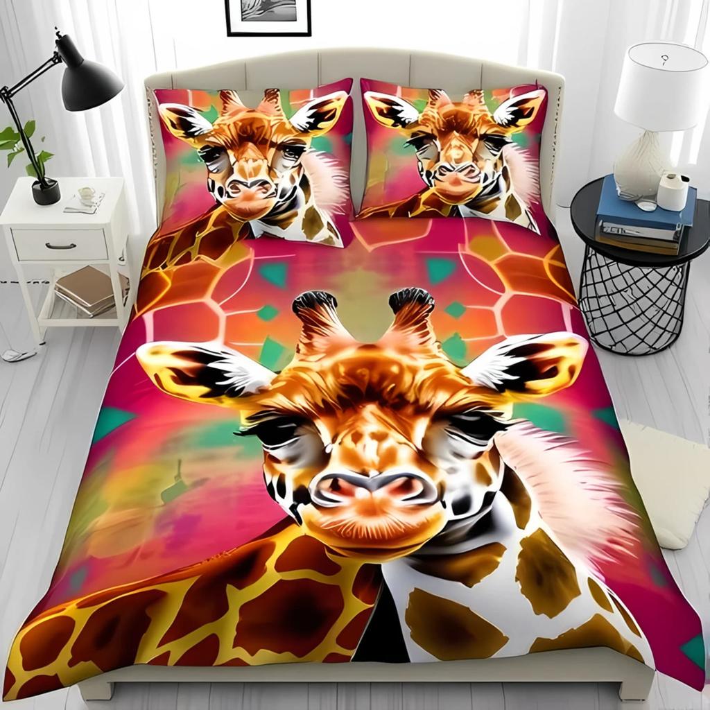 Lovely Girafe Soft Duvet Cover Children's Favorite Girafe Quen Comfortable Quilt Cover Girafe Lovers Gift Bed Decoration Warm plus Comfortable