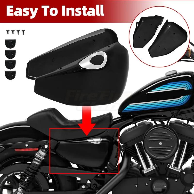 Motorcycle Black Battery Fairing Cover Left Right Protection Cover Accessories For Harley Sportster 883 1200 XL 2014-up