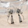1Pair Cat Cat Style Pendant Earrings Copper Asymmetric Design Earrings Retro Punk Earrings  Gift