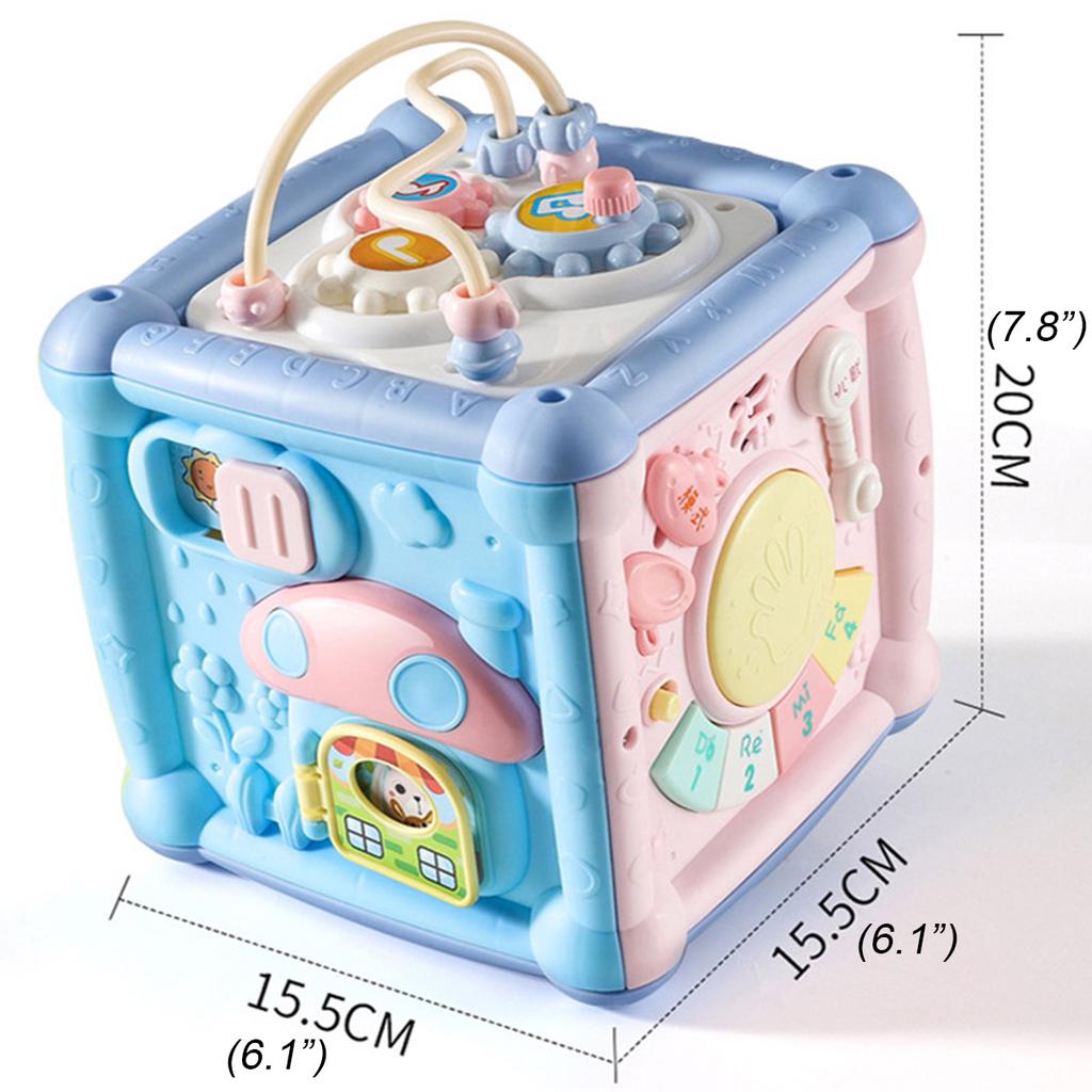 Baby Multifunktionales Hexaeder Spielzeug Klavier Trommel Puzzle Frühes Tischspiel Pädagogisches Musikspielzeug
