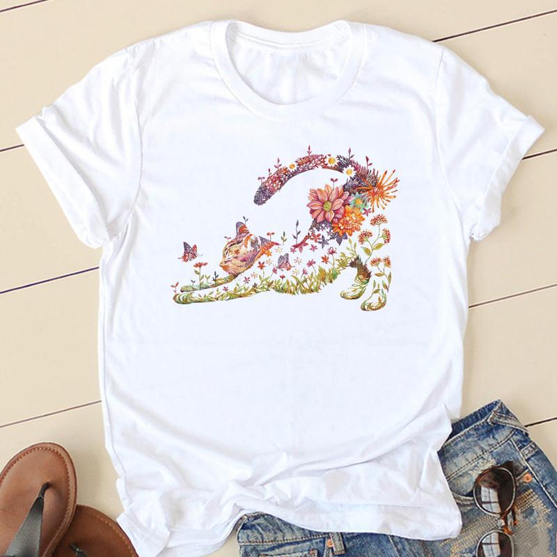 GMXIA женские модные повседневные летние весенние однотонные футболки с круглым вырезом — фото 25