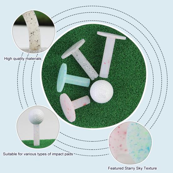 Rubber Golf Tees Wear Resistant Unique Texture Compact Size Premium Indoor Outdoor Practice