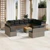 VidaXL Garden Lounge Set with Cushions 13 Pcs Grey Braided Resin 3223932