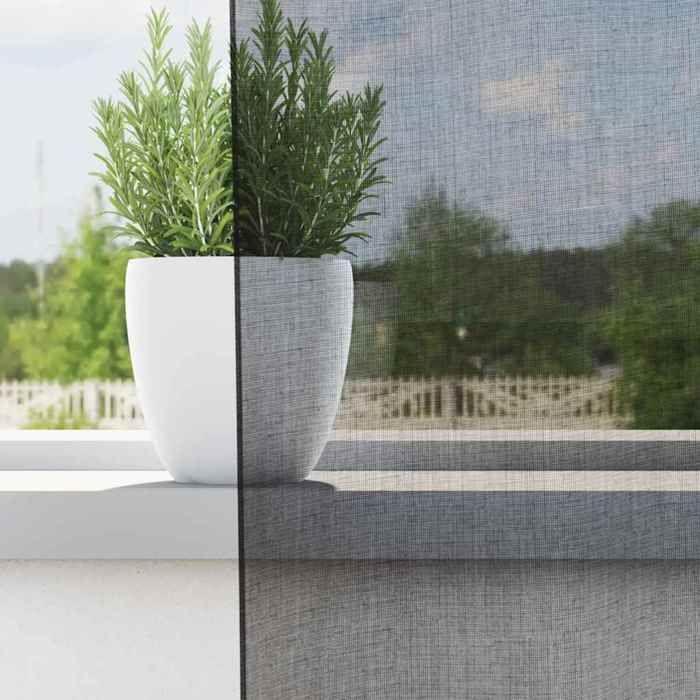 VidaXL Rideaux en voile avec passants 2 pcs noir, rideau en filet, rideau transparent, voile de fenêtre, traitement de 4102258