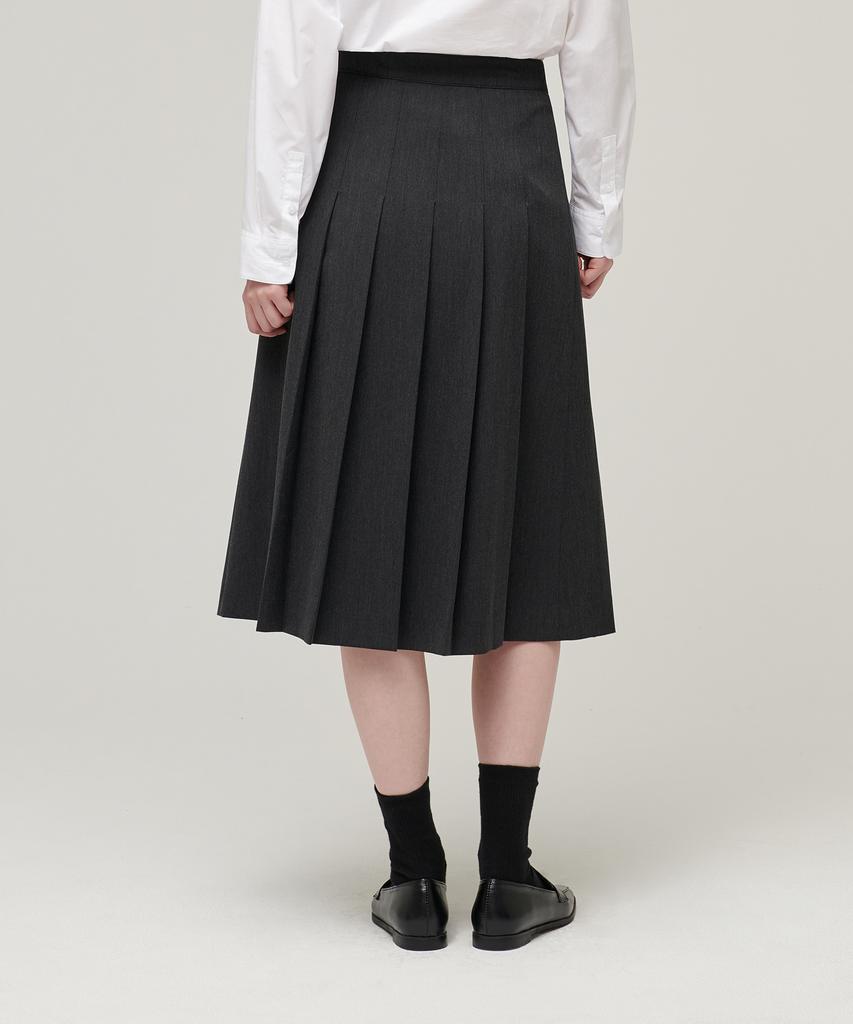 Musinsa Standard Woman Women'S Pleated Midi Skirt [Charcoal Gray]