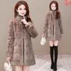 Mom's Winter Coat Mid-length Faux Fur Mink Velvet Fur Coat Thickened Large Size Foreign Style To Keep Warm
