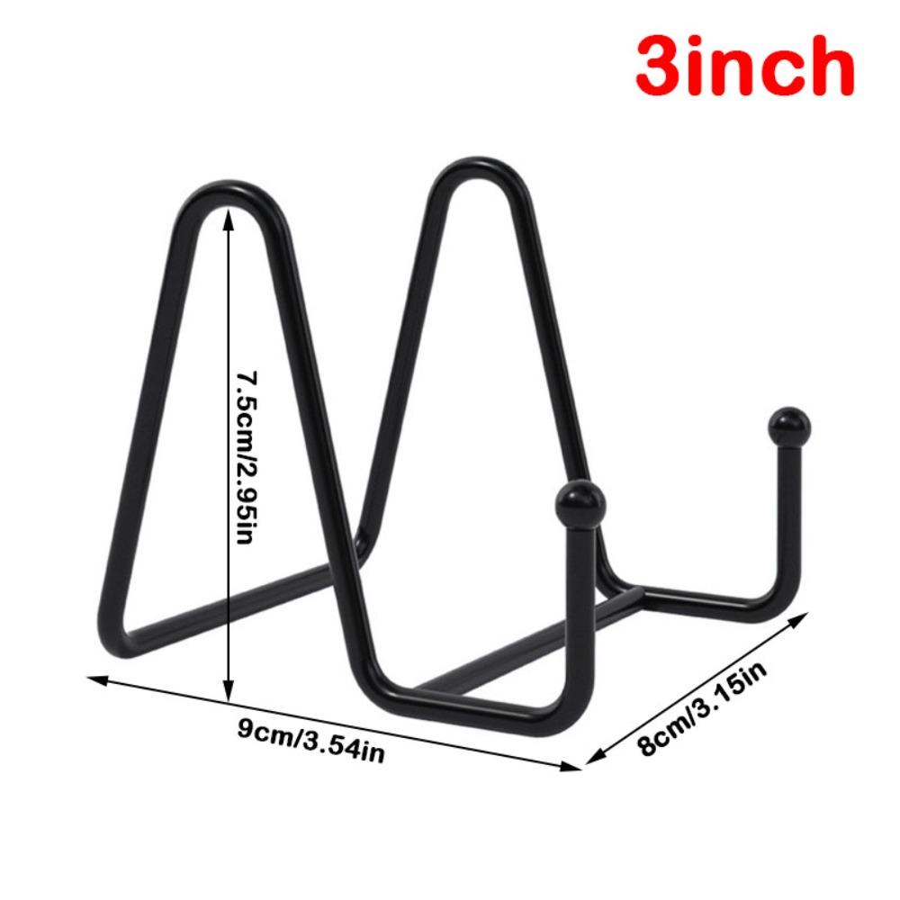 

Portable 3/4/6inch Frame Holder Non-slip Metal Magazine Display Stand Black Plate Bowl Rack Home Decoration Storage Ornaments