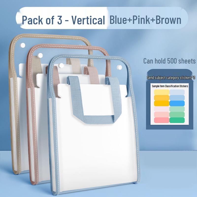 Accordion File Bag for Students: Test Paper and Subject Classification Storage Album