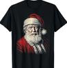 Vintage Trump Santa Face Art Funny Christmas Holiday Design T-Shirt