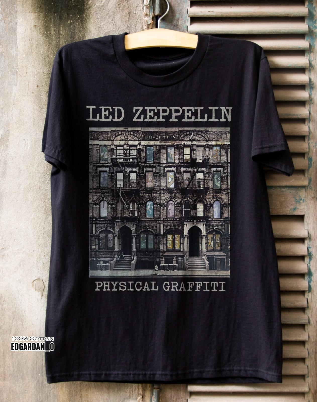 Led Zeppelin Physical Graffiti Album Black Unisex T-shirt Size S-5XL XXXXL