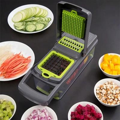 Multi-Functional Vegetable Chopper with Drain Basket- Onion/Lettuce/Carlic Dicer & Container for Quick Prep,Ideal for Home