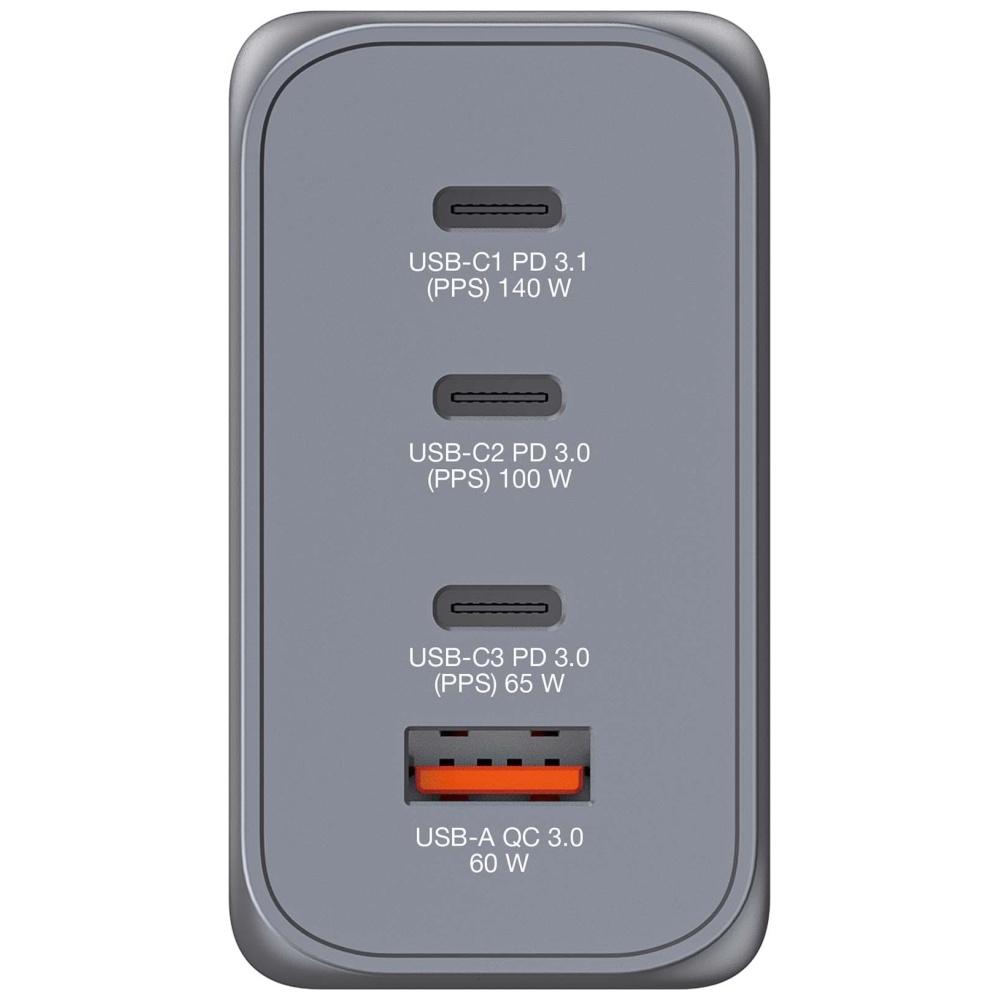 Verbatim Ładowarka Sieciowa Gan 240W3Xusb-C/Usb-A + Adapter Eu/Uk/Us Gnc-240 32205