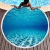 Underwater World Marine Animal Round Beach Towel with Tassels, Microfiber Quick Dry Sand Free Circle Bath Towel Gifts for Women