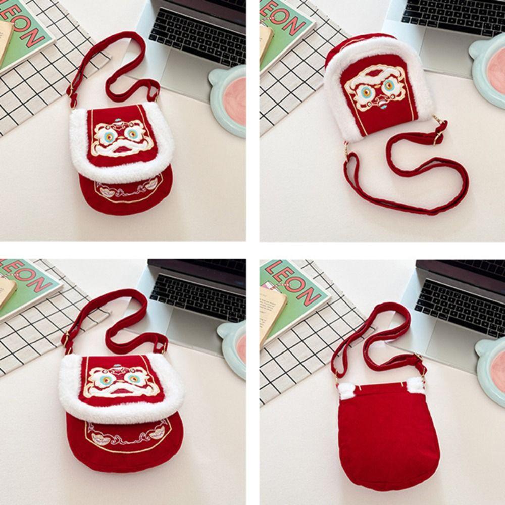 Chinese Style 2026 Red Envelope Lion Dance Children's Money Bag Childrens Gift