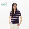 Tommy Hilfiger Women's Striped V-Neck Pique Polo Shirt