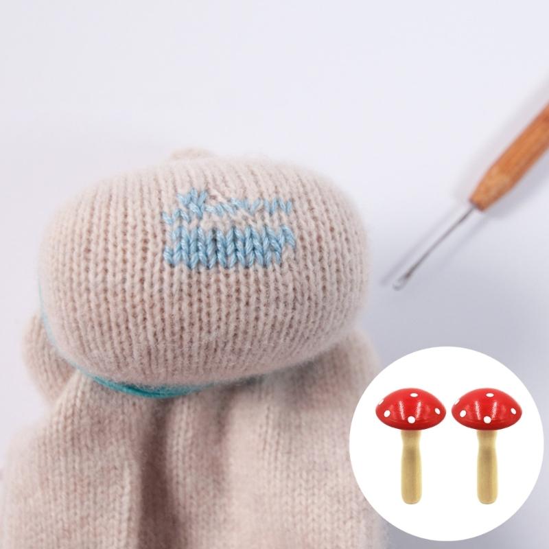 2Pcs Wood Darning Mushroom Sewing Repair Tools Portable Sewing Aid For Clothing Holes Quick Fix and Knitting Project