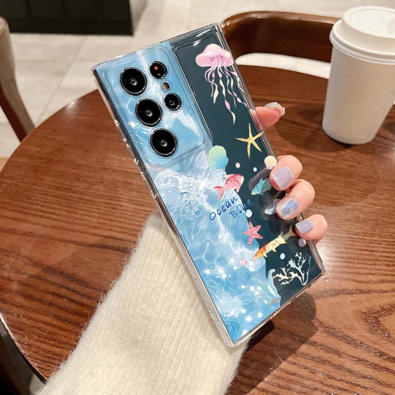 Blauwal-Muster Hülle Für Samsung Galaxy S26 S25 S24 Ultra S23 S25 FE A57 A17 A37 A16 A56 A55 A15 A35 A36 Weiche TPU Handyhülle