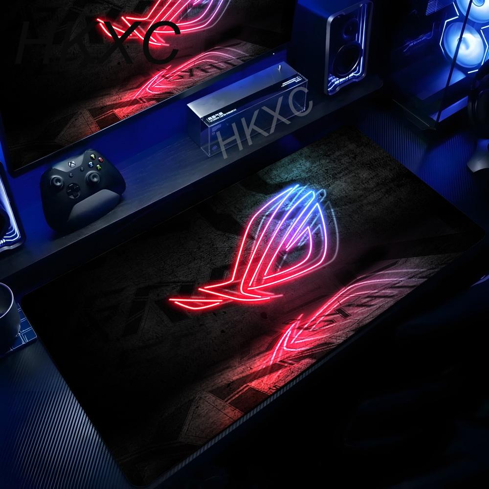 XXL Grande Gaming Gamer Genial Negro Asus Rog Alfombrilla de Ratón Teclado Antideslizante Borde Cosido Alfombrillas de Ratón Mat para Portátil Tablet Mini PC Alfombra de Juego