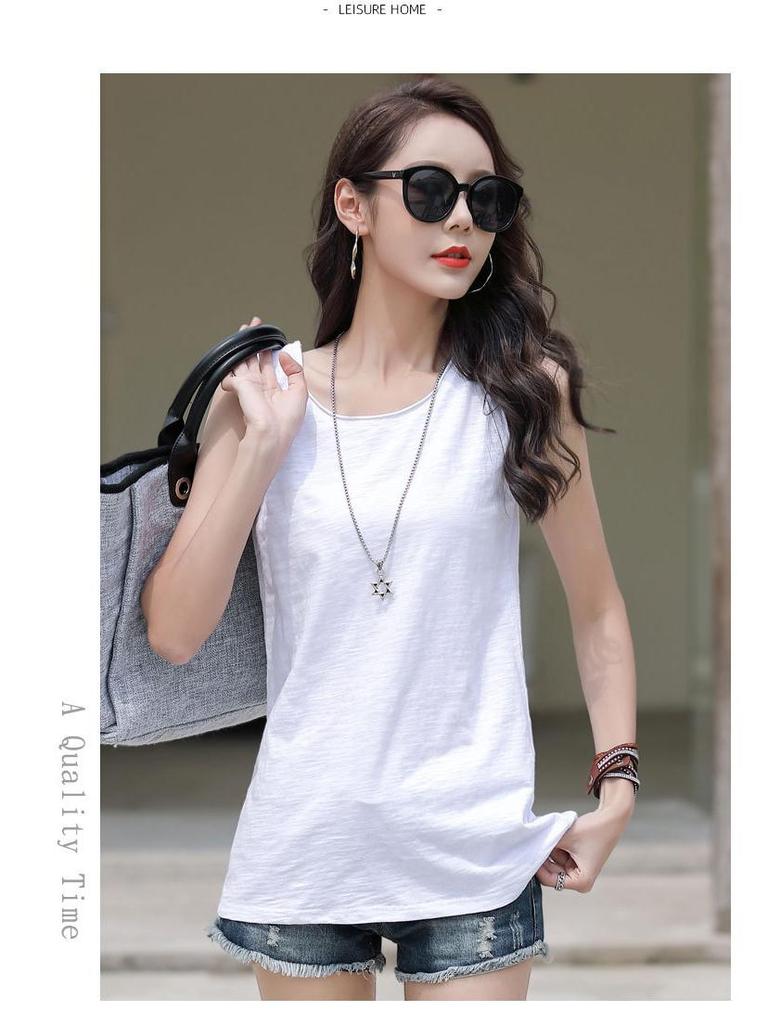 Women's Bamboo Cotton Sleeveless Vest - 2025 Summer Collection - Versatile, Loose Fit Top