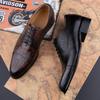 Fashion New Printing Luxury Formal Men's Shoe Genuine Leather Evening Party Office Classic Model Oxford Lace Up Formal Office Dress Shoe