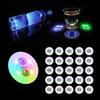 AUSTUFF LED Coasters, 25 Light-Up Coasters for Drinks, 7-Color RGB LED Liquor Bottle Light Sticker Coasters, Flashing Light-Up Bar Coasters for Club,